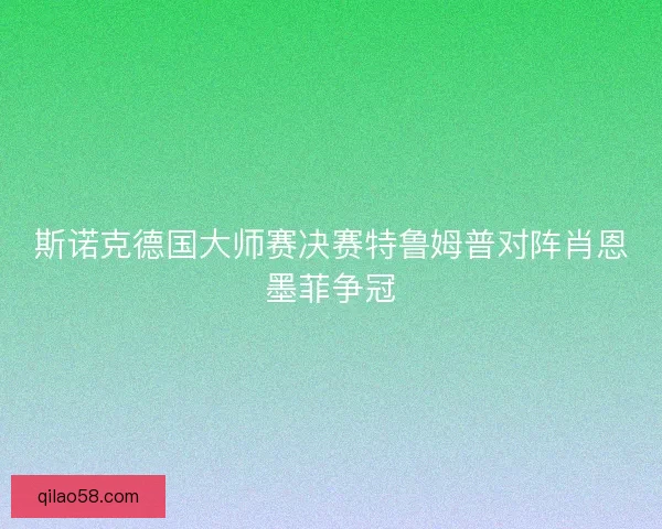 斯诺克德国大师赛决赛特鲁姆普对阵肖恩墨菲争冠 斯诺克德国大师赛决赛特鲁姆普对阵肖恩墨菲争冠